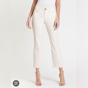 PAIGE denim ATLEY ANKLE FLARE jeans in color sweet cream ivory white size 25